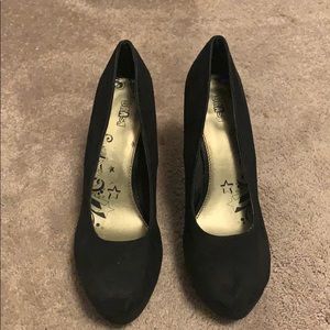 Brash Faux Suede Platform Heels